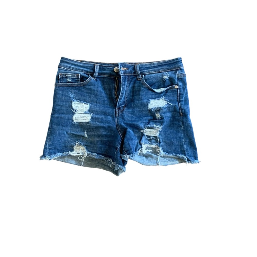 Judy Blue Distressed Blue Jean Shorts